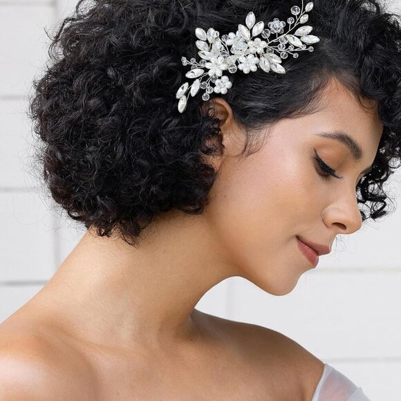 Wedding Hair Comb Pearl Bridal Hair Pins Flower Rhinestone Hair Accessory main image 6